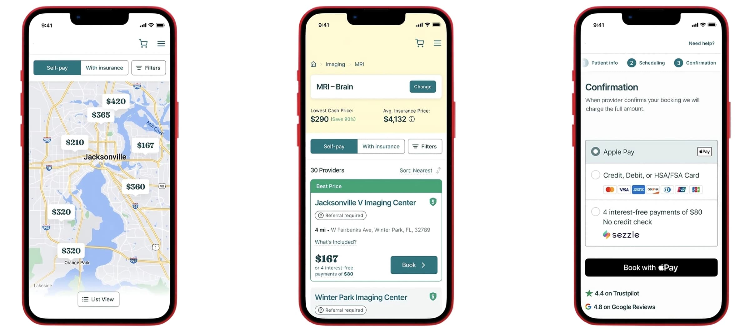 Prismed app — compare prices, book, and pay